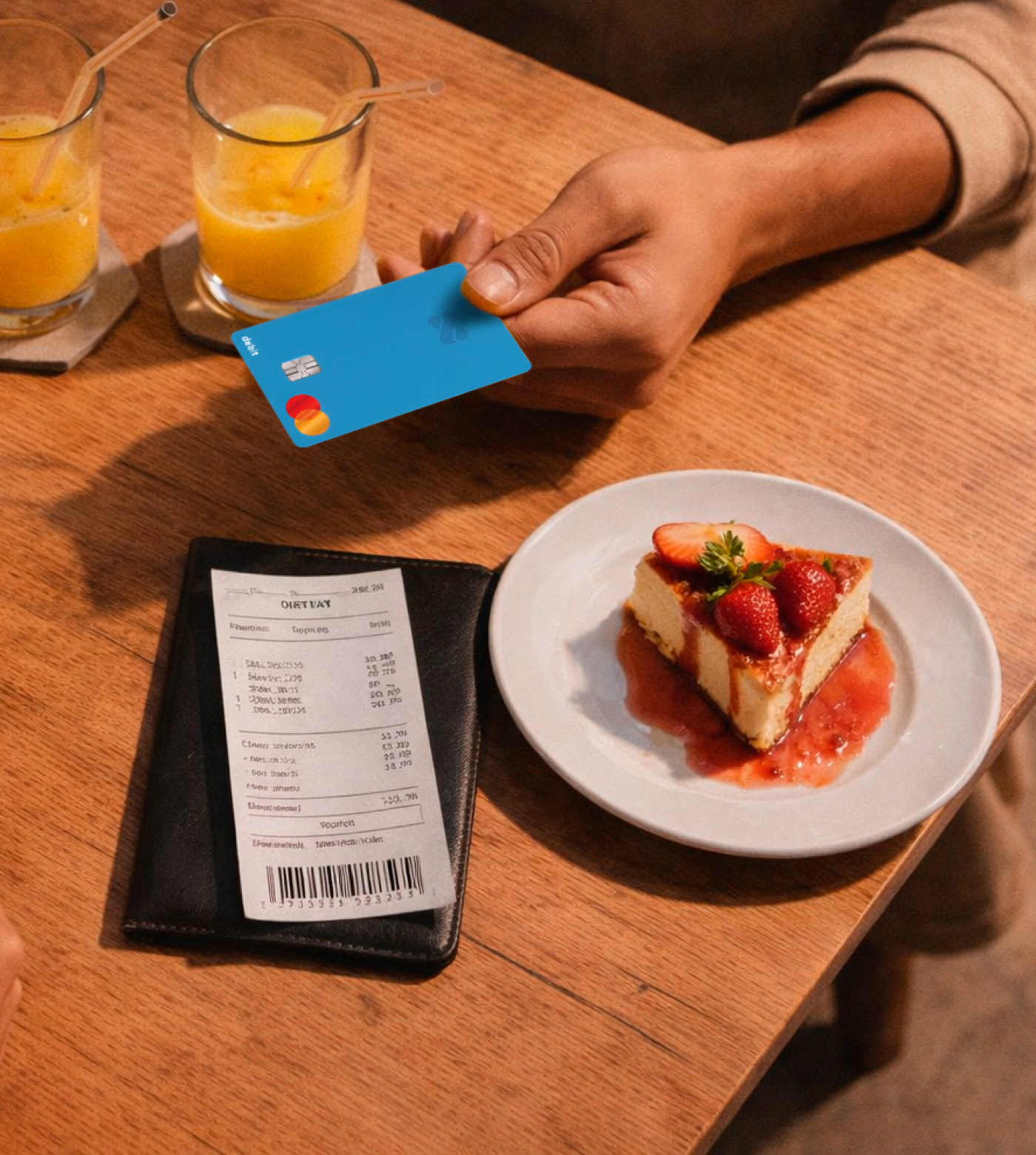 Paying for a mean with the blue Netspend Prepaid Card