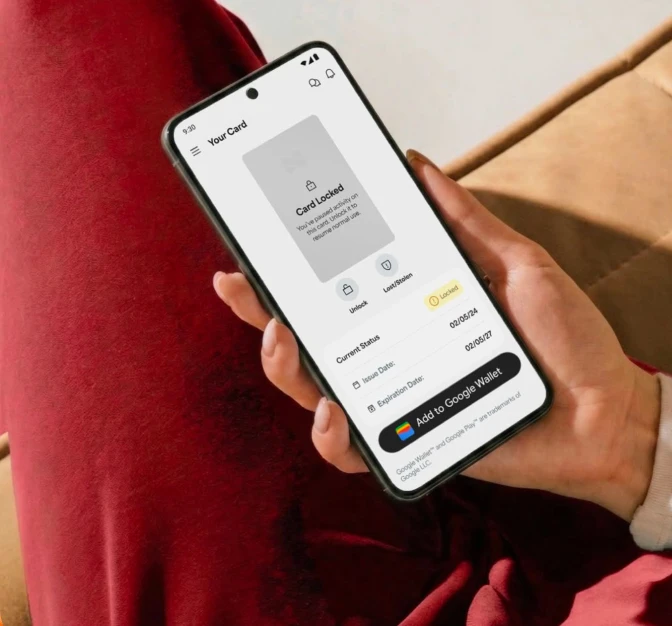 Phone displaying a locked Netspend card when viewing the card management screen